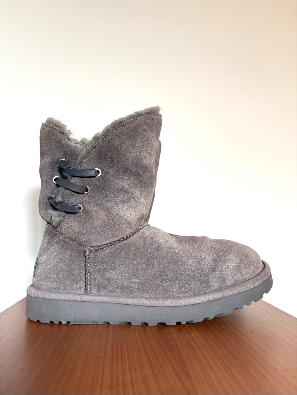 Ugg Constantine Winter Ankle Boots Grey Suede Size 8 Boho Fireside Après-ski
